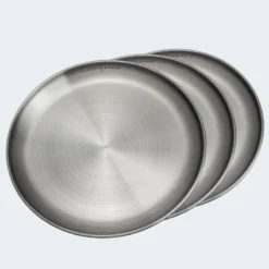 Assiette Plate De Camping | Diamètre Env. 23 Cm | Acier Inox | 3 Assiettes -Plein Air Camping Magasin assiette plate de camping diametre env 23 cm acier inox 3 assiettes 2