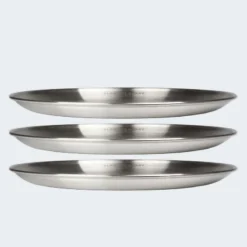 Assiette Plate De Camping | Diamètre Env. 23 Cm | Acier Inox | 3 Assiettes -Plein Air Camping Magasin assiette plate de camping diametre env 23 cm acier inox 3 assiettes 6