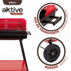 Barbecue Portable Au Charbon De Bois Pour 4 Niveaux Aktive 9 Barbecue Portable Au Charbon De Bois Pour 4 Niveaux Aktive -Plein Air Camping Magasin barbecue portable au charbon de bois pour 4 niveaux aktive 2