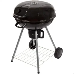 Barbecue Portable Rond Au Charbon De Bois Avec Couvercle Aktive