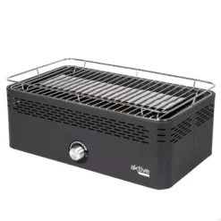 Barbecue Rectangulaire Noir De Table Sans Fumée 45x28x19 Cm Aktive