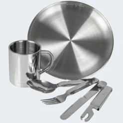 Camping Assiette Plate, Couverts Et Tasse Isotherme Set | Acier Inoxydable -Plein Air Camping Magasin camping assiette plate couverts et tasse isotherme set acier inoxydable 2
