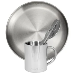 Camping Assiette Plate, Couverts Et Tasse Isotherme Set | Acier Inoxydable