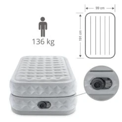 Intex Matelas Gonflable - 1-Person - 99 X 191 X 51 Cm - Gris -Plein Air Camping Magasin intex matelas gonflable 1 person 99 x 191 x 51 cm gris 3