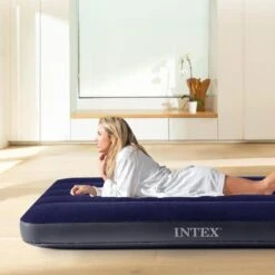 Matelas Gonflable - Intex Classic Downy -1 Personne - 76x191x25 Cm (BxLxH) -Plein Air Camping Magasin matelas gonflable intex classic downy 1 personne 76x191x25 cm bxlxh 5