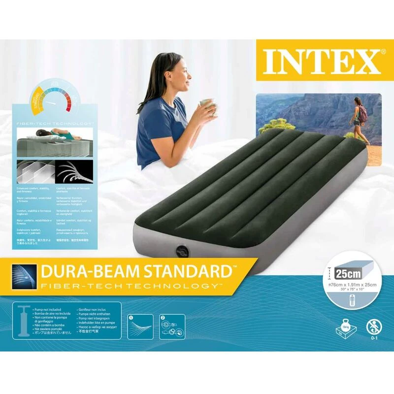 Matelas Gonflable - Intex Prestige Downy -1 Personne - 76x191x25 Cm (BxLxH) 5 Matelas Gonflable - Intex Prestige Downy -1 Personne - 76x191x25 Cm (BxLxH) – Image 5