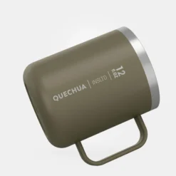 Quechua Mug MH500 Isotherme (double Paroi Inox) Camp Du Randonneur 0,38L Kaki -Plein Air Camping Magasin mug mh500 isotherme double paroi inox camp du randonneur 038l kaki 5