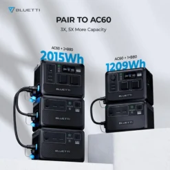 Station Électrique Portable BLUETTI AC60+B80+PV120 Pour Camping -Plein Air Camping Magasin station electrique portable bluetti ac60b80pv120 pour camping 5