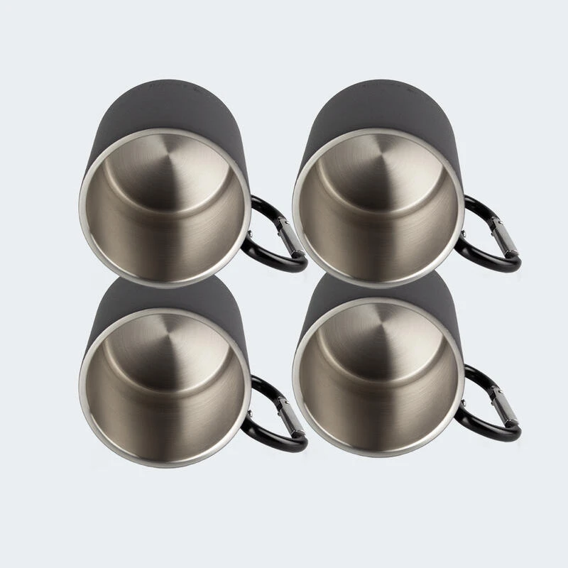 Tasse Thermique De Camping 300 Ml | Mousqueton | Acier Inoxydable | 4 Gobelets 4 Tasse Thermique De Camping 300 Ml | Mousqueton | Acier Inoxydable | 4 Gobelets – Image 4