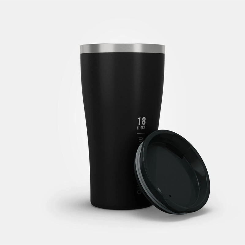 Quechua Tasse / Verre MH500 Isotherme (double Paroi Inox) Camp Du Randonneur 0,5L Noir 2 Quechua Tasse / Verre MH500 Isotherme (double Paroi Inox) Camp Du Randonneur 0,5L Noir – Image 2