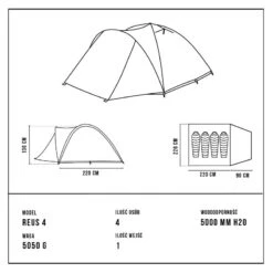 Tente De Camping - Alpinus REUS 4 - 4 Places 9 Tente De Camping - Alpinus REUS 4 - 4 Places -Plein Air Camping Magasin tente de camping alpinus reus 4 4 places 2