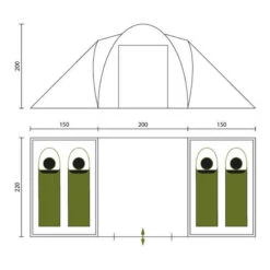 Tente Dôme Hammerfest 4 Sleeper Protect - Sol Cousu - 4 Pers - 2 Cabines Noires -Plein Air Camping Magasin tente dome hammerfest 4 sleeper protect sol cousu 4 pers 2 cabines noires 6
