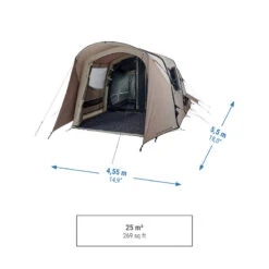 Quechua Tente Gonflable De Camping - AirSeconds 4.2 Polycoton - 4 Personnes - 2 Chambres -Plein Air Camping Magasin tente gonflable de camping airseconds 42 polycoton 4 personnes 2 chambres 2